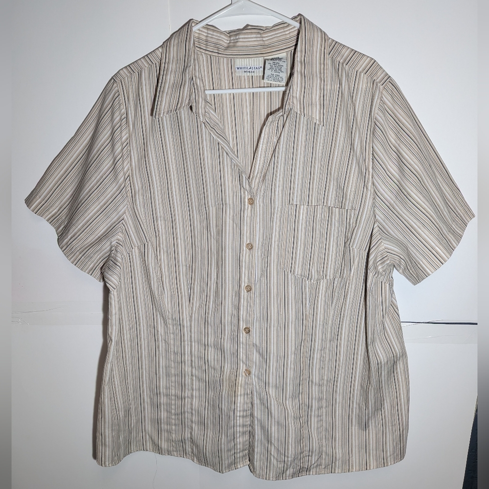 White Stag women's short-sleeve button-up blouse, Size 2x